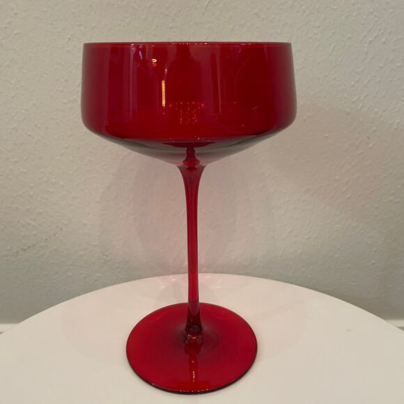 4pc Valentine Red Coupe Glasses 10oz  Holiday Cocktail Champagne Glassware New - Picture 4 of 16